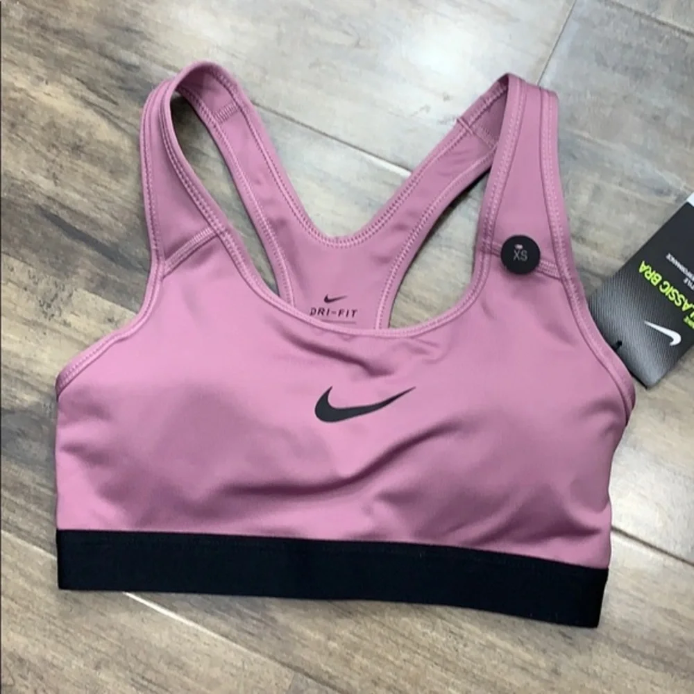NIKE CLASSIC BRA Classic Style with DRY FIT Techno - Picture 1 of 13